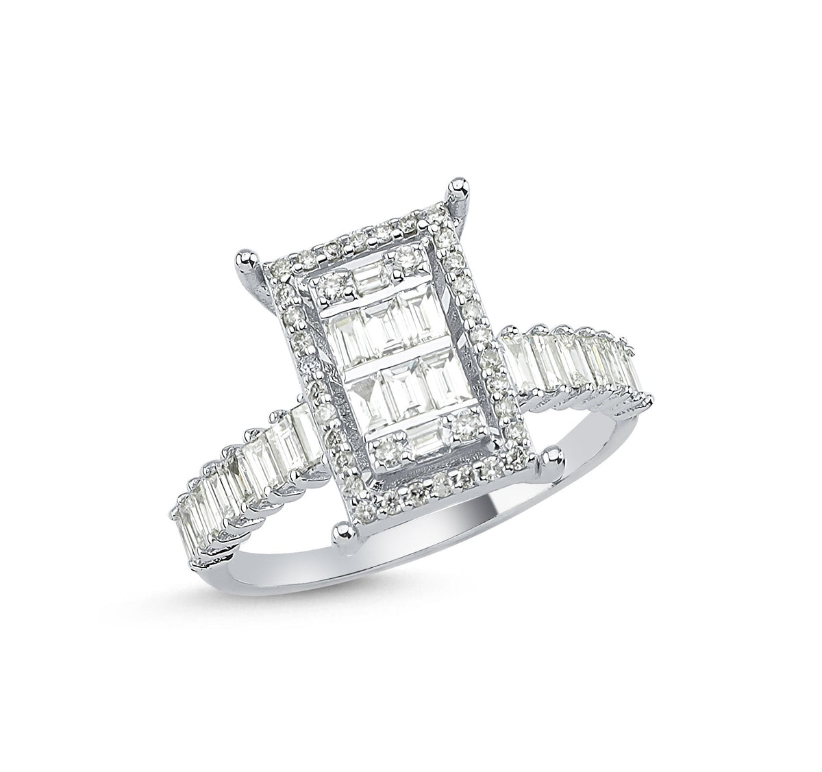 0.84 Carat Diamond Baguette Ring 