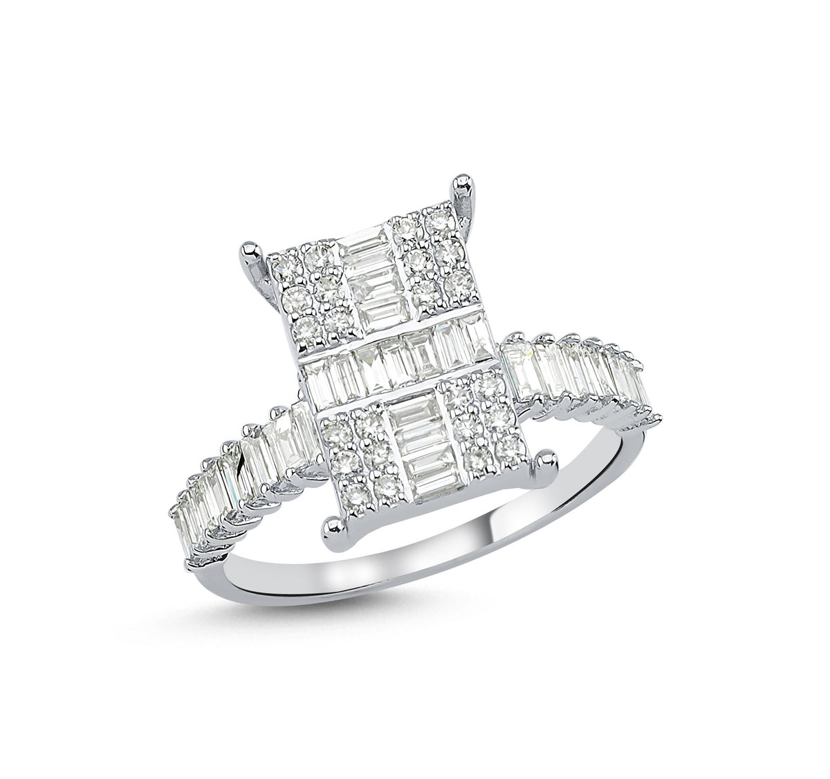 0.85 Carat Diamond Baguette Ring 